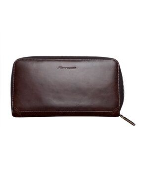 Ferricos Women’s Brown Faux Leather RFID Blocking Zip Around Wallet Purse